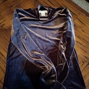 Velour mock turtleneck